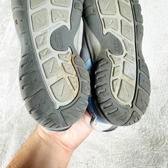 KEEN Shoes Girls Size 6 Grey Blue Knotch Tracer Comfortable Sneaker Slip On‎ - Picture 8 of 9